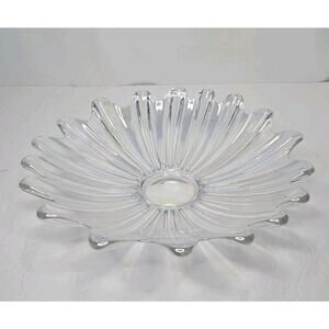 Vintage Federal Iridescent Celestial Sunburst Center Art Glass Bowl 11 3/8"